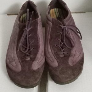 ECCO suede leather Purple Runners Sneakers Walking Shoes lace up sz EU 39